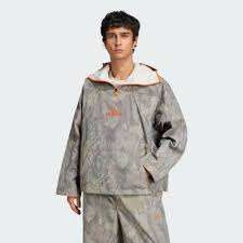 Adidas Originals Camo Q1 Jacket Mens S Alumina Green Orange Anorak NWT $120